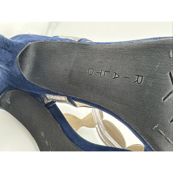 Rialto Womens Rheta High Heels Navy & Gold 8.5 M NWB - Picture 9 of 12